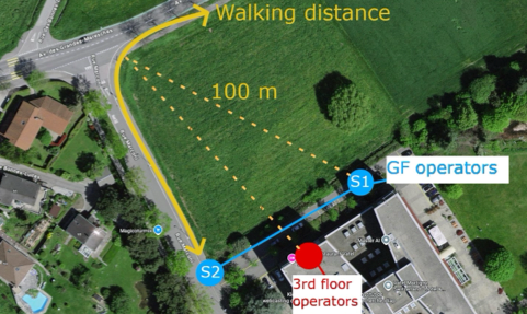 map of recording stations and walking path