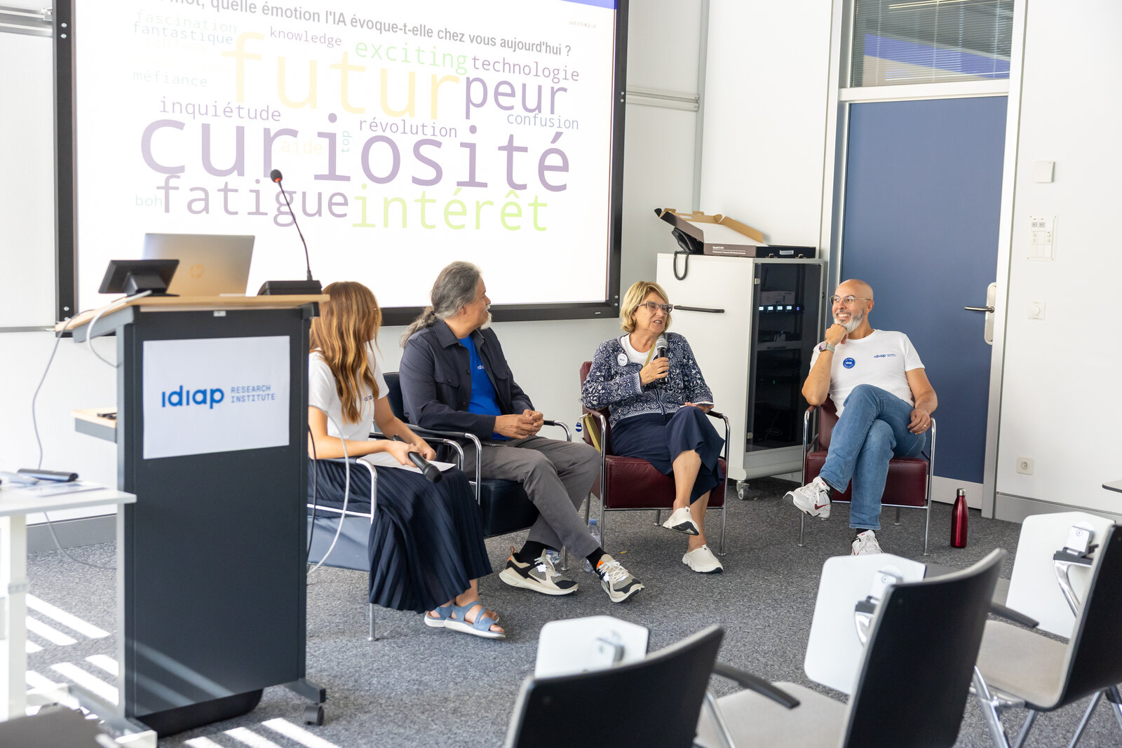 The panel during a discussion about artificial intelligence