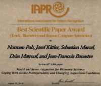 ICPR 2010, Best Scientific Paper Award