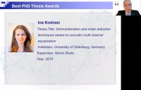 Ina Kodrasi received the EURASIP Award for her thesis